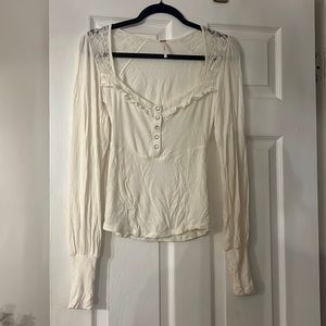 White Lace Free People Top
